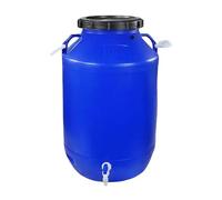 TINGMIAN Camping Rain Barrel Plastic Water Storage Container with Faucet Food Grade Bucket for Safe & Storage，Shipping(Blue,100L)
