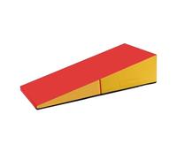 TINGMIAN Foldable Incline Wedge Gymnastics Mat Outdoor for Home Fitness Aerobic Exercise(Red Yellow,200x70x45cm)