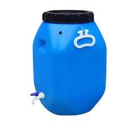 TINGMIAN Plastic Water Storage Container with Faucet Camping Rain Barrel, Food Grade Bucket for Safe & Storage，Shipping(Blue,25L)