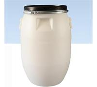 TINGMIAN Plastic Water Storage Containers Food Safe Portable Water Storage Bucket,Air Tight Industrial Storage Container(White,30L)