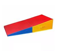 TINGMIAN Portable Folding Incline Mat Gymnastics Tumbling & Sports Training Wedge Ramp for Athletic Development & Skill Building(Red blue yellow,120x60x35cm)