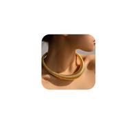 TINGN 14K Gold Plated Chunky Necklaces for Women Trendy Choker Necklace Gold Thick Teardrop Beaded Ball Paperclip Snake Chain Necklaces Bold Statement Collar Jewellery Gifts for Women