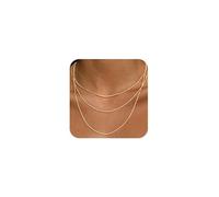 TINGN 14k Gold Plated Necklace for Women Dainty Thin Layered Box Chain Choker Necklace Stack Link Necklaces Set Trendy Jewellery Gifts for Women