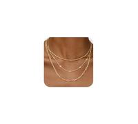 TINGN 14K Gold Plated Necklace for Women Dainty Thin Layered Chain Choker Necklace Stack Paperclip CZ Link Necklaces Set Trendy Jewellery Gifts for Women