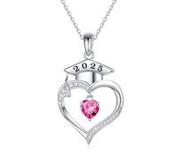 TINGN 2025 Graduation Gifts for Her - Graduation Gifts for Girls, Sterling Silver Birthstone Necklace for Women Girls Presents, Class of 2025, 925 Sterling Silver October Birthstone Necklace Jewelry