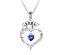 TINGN 2025 Graduation Gifts for Her - Graduation Presents, Sterling Silve Birthstone Necklace for Women Girls Presents, Class of 2025 Gifts, 925 Sterling Silver September Birthstone Necklace Jewelry