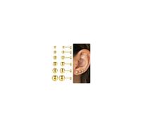 TINGN 6 Pair 14K Gold Plated Stud Earrings Tiny Faltback Earrings Stud CZ/Pearl/Round Ball Flat Back Cartilage Ear Piercing for Women Girls