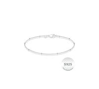 TINGN 925 Sterling Silver Bracelet for Women 14K Gold Plated Beaded Bracelet Dainty Layered Link Chain with 1.7mm Beads Stack Tarnish Free Jewellery Gifts for Women Girls Silver 6.5 inch