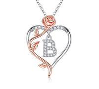 TINGN Anniversary Birthday Gifts for Her Women - Wedding Anniversary Necklace Gifts, Gifts for Wife, Christmas Gifts for Her, Valentines Gifts for Her, 925 Sterling Silver Initial B Necklace Jewellery