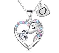 TINGN Birthday Gifts - Unicorn Necklace for Girls | O Initial Necklaces for Teens | Jewelry Birthday Gifts