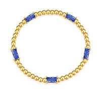 TINGN Birthstone Bracelets for Women Girls Non Tarnish 14K Gold Plated Stackable Bead Stretch Friendship Bracelet Stack for Best Friend Couples Birthday Gifts Jewelry