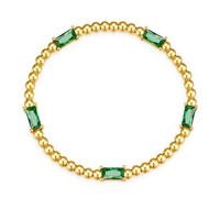 TINGN Birthstone Bracelets for Women Girls Non Tarnish 14K Gold Plated Stackable Bead Stretch Friendship Bracelet Stack for Best Friend Couples Birthday Gifts Jewelry