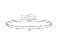TINGN Bracelets for Womens Girls Gifts - Silver Heart Bracelet for Women 14K White Gold Plated Letter D Initial Bracelet Jewelry Gifts Personalized Silver Initial Bracelet for Women Ladies Bracelets