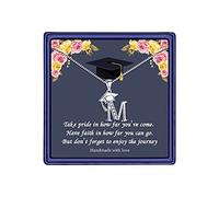 TINGN Class of 2026 Gifts - Graduation Presents for Her Meaningful Cap Initial M Pendant Necklace for Women Personalized Gift for Friend College High Middle School Graduation Gift for Her 2026