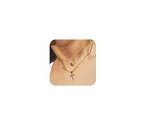 TINGN Cross Necklace for Women, 14K Gold Plated Layered Cross Necklace Women Dainty Diamond Cross Pendant Necklace Gold Cross Necklaces for Women Trendy Gold Jewelry for Women Gifts