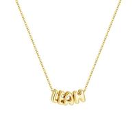 TINGN Custom Personalised Name Necklace for Women 14K Gold Plated Dainty Name Pendant Elegant Jewellery Ideal for Birthday Gifts for Women Girls Teens Leah