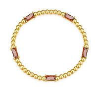 TINGN Easter Gifts-Birthstone Gold Tone Beaded Bracelets for Women Girls Non Tarnish 14K Gold Plated Stackable Bead Stretch Friendship Bracelet Stack for Best Friend Couples Birthday Gifts Jewelry