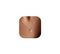 TINGN Gold Cross Necklace - 14K Gold Plated Layered Cross Pendant Necklace for Women & Girls