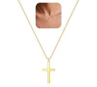 TINGN Gold Cross Necklace for Women 14K Gold Plated Cross Pendant Necklace Dainty Choker Trendy Crucifix Jesus Necklaces Jewellery Gift for Women Girls