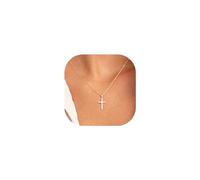 TINGN Gold Cross Necklace for Women Girls, 14K Gold Plated Cross Necklace Dainty Cross Pendant Necklace Gold Cross Necklace for Women Jewelry Gold Necklaces for Women Teen Girls Jewelry Gifts
