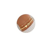 TINGN Gold Initial Bracelets for Women - Layered 14K Gold Plated Initial Beaded Heart Letter A Charm Bracelets Dainty Jewellery for Mum Teen Girl Birthday Gifts for Women