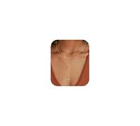 TINGN Gold Layered Necklace for Women 14K Gold Plated Trendy Y-Shaped Cross Dangle Necklace Y Drop Long Chain Pearl/Heart/Cross/CZ Pendant Jewellery Gift for Women Girls