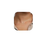 TINGN Gold Necklace - Dainty Diamond Cross Pendant for Women & Girls - Trendy Birthday Gift