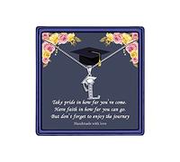 TINGN Graduation Gift for Her - 2026 Meaningful Cap Initial Necklaces Initial L Pendant Necklace Silver Necklace Personalized Graduate Gifts for Women Girls Graduation Gift for Her Class of 2026