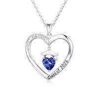 TINGN Graduation Gift for Her - 925 Sterling Silver Necklace December Birthstone Tanzanite Necklace Meaningful Cap Pendant Personalized Graduation Gift for Her High School Good Friend Class of 2026