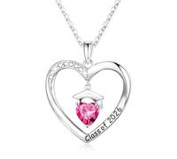 TINGN Graduation Gift for Her - 925 Sterling Silver Necklace October Birthstone Necklace Meaningful Cap Pendant College Presents Graduation Gift for Her High School Best Friend Class of 2026