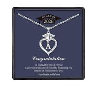 TINGN Graduation Gift for Her, Class of 2026 Presents, Initial Heart Necklaces with CZ Heart Pendant Necklace Initial A Necklace for Women Girls High School College Graduation Gift for Her 2026