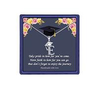 TINGN Graduation Gifts for Her - 2025 Initial Necklaces Meaningful Cap Pendant E Initial Graduate Necklace Friendship Gifts for Women College Graduation Gift for Him Her 2025 High School Good Friend