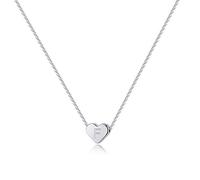TINGN Heart Initial Necklace - 14K White Gold Filled, Tiny Heart Initial Necklace for Girls & Teen Girls, Birthday Gifts