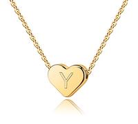 TINGN Heart Initial Necklaces for Women Teen Girls, Cute Heart Initial Y Necklaces for Girls Women Dainty Heart Necklace Birthday Valentines Day Mothers Day Gifts for Mom Wife Women Girls