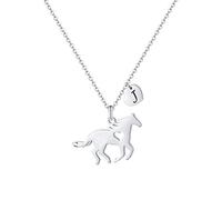 TINGN Horse Gifts for Girls, Horse Necklaces for Girls Horse Letter Necklace Horse Lover Gifts Horse Jewelry J Necklace Heart Initial Necklace for Girls Letter J Necklace Initial Jewelry for Her