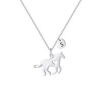 TINGN Horse Gifts for Women Girls, Horse Necklaces for Girls Horse Gifts Horse Necklace Horse Gifts for Girls Necklaces Horse Jewelry for Teen Girl Gifts Horse Gifts for Women S Initial Necklace