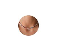 TINGN Initial Beaded Necklaces for Women, Colorful Beaded Choker Necklace Stainless Steel Silver Initial Necklace Handmade Boho Summer Necklace Jewelry Gifts for Teen Girls