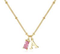 TINGN Initial Birthstone Necklaces for Women - Gold Necklaces for Women Initial A October Birthstone Necklace Womens Letter Choker Necklace Gold Jewelry Birthday Gifts Personalised Gifts for Wife Mom