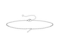 TINGN Initial Bracelets for Women Girls, 18K White Gold Plated Letter Initial Bracelet Silver Initial V Bracelets for Women Girls Initial Bracelets for Women Jewelry Gifts for Women Girls Bracelets