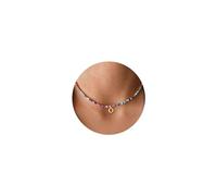 TINGN Initial Choker Necklaces - Boho Beaded Initial O Necklaces for Women & Girls - Stainless Steel