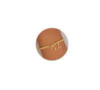 TINGN Initial Gold Bracelets for Womens - 14K Gold Plated Initial L Gold Bracelet Handmade Beaded Bow Charm Bracelet Jewellery for Women Birthday Gifts for Women Personalised Gifts for Her