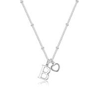 TINGN Initial Necklaces for Women Girls - Silver Dainty Initial Heart Necklace Letter B Pendant Necklaces Birthday Gifts Jewellery for Women Teen Girl Children