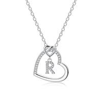 TINGN Initial Necklaces for Women Silver, Initial Necklace for Teen Girls R Necklace Letter Necklace Heart Necklace Jewelry for Teen Girls Birthday Gifts for Teen Girls Gifts for Girls