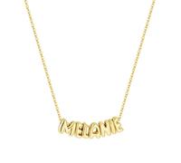 TINGN Personalised Name Necklace for Women 14K Gold Plated Dainty Name Pendant Elegant Jewellery Ideal for Birthday Gifts for Women Girls Teens Melanie