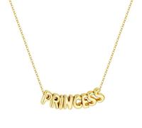 TINGN Personalised Name Necklace for Women 14K Gold Plated Dainty Name Pendant Elegant Jewellery Ideal for Birthday Gifts for Women Girls Teens Princess