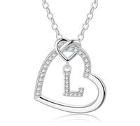 TINGN Silver Initial Necklaces for Women and Girls - Letter L Necklace Gifts
