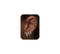 TINGN Silver Plated Surgical Steel Earrings - Hypoallergenic Flat Back Earrings Small Cartilage Hoop Earring for Women Trendy Flatback Stud Stacks for Multiple Piercing