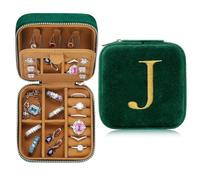 TINGN Travel Jewellery Box, Travel Jewellery Organiser Case, Mirrored Jewelry Boxes for Women, Gifts for Women, Personalised Jewelry Box J