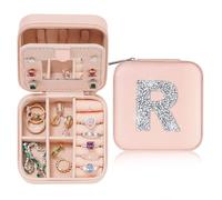 TINGN Travel Jewellery Organiser, Mini Travel Jewelry Box Case, Girls Jewellery Box, Personalised Jewelry Boxes M, Gifts for Her, Personalised Gifts for Girls