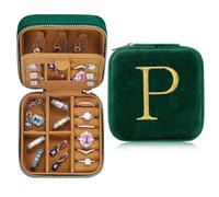 TingN Travel Jewelry Box, Personalized Initial P Organizer, Gifts for Women
